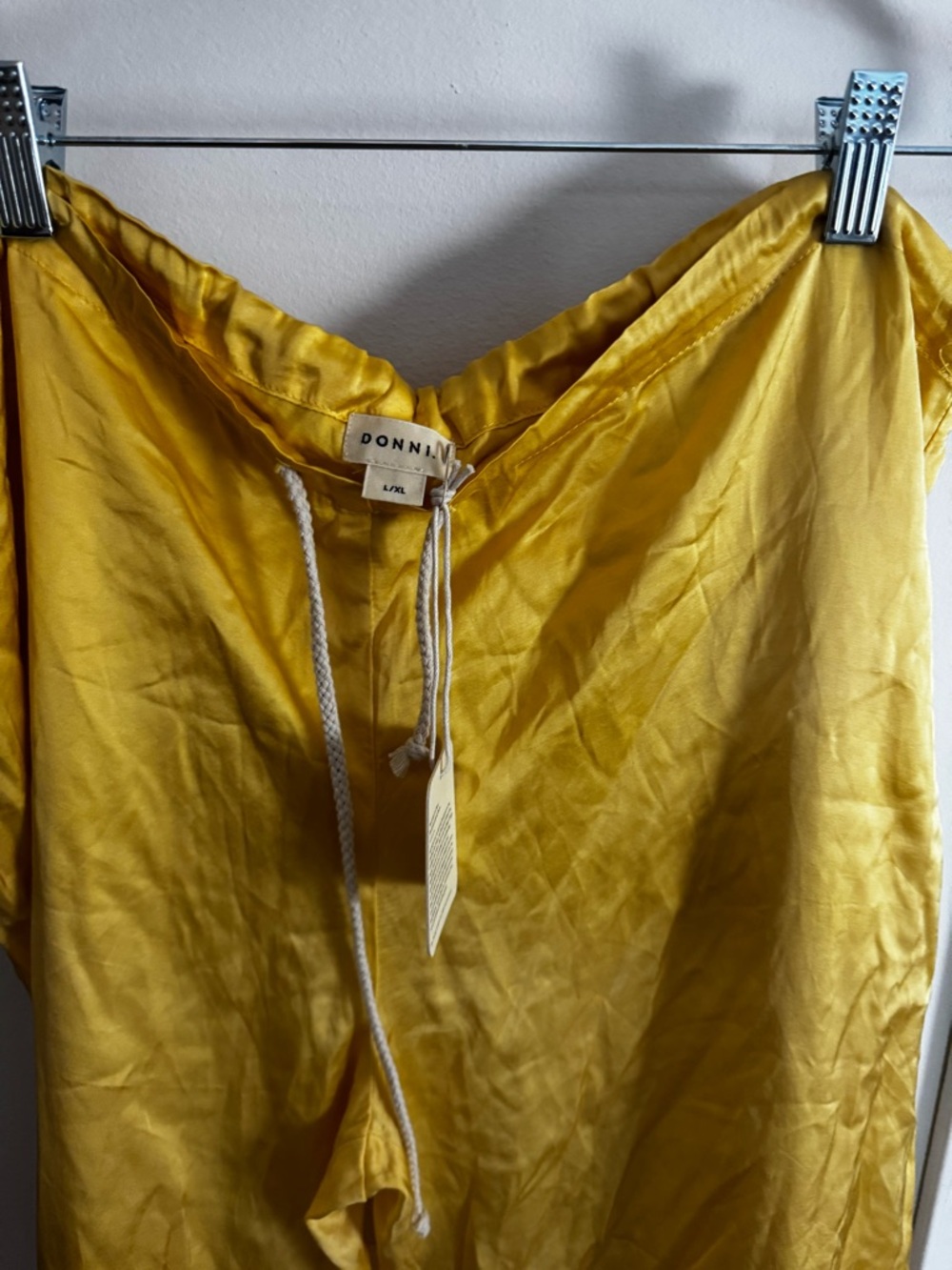 DONNI. Sunny Yellow Cinch Drawstring Jogger Pants NWT - Size L / XL - Picture 5 of 9